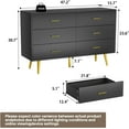thumbnail image 2 of CARPETNAL Black Dresser for Bedroom, 6 Drawer Dresser with Wide Drawers and Gold Metal Handles, Wood Dressers & Chest of Hallway, Entryway., 2 of 16