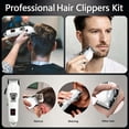 thumbnail image 3 of LARGNER 4-in-1 Professional Barber Hair Clippers for Men, Cordless Haircut & Grooming Kit with Zero-Gapped T-Blade, Foil Shaver & Nose Trimmer, LED Display, Gift for Him, White, 20-Piece, 3 of 12