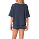 thumbnail image 3 of INSPIRAR CHIC Pijamas de Mujer de Punto Waffle con Cuello Redondo Conjuntos de Ropa de Casa de 2 Piezas XL Marino, 3 of 5