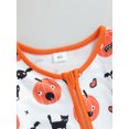thumbnail image 5 of Wassery Baby Boys Girls Halloween Jumpsuit Newborn Girl Footed Romper Long Sleeve Pumpkin Print Zipped Bodysuits 3M 6M 12M 18M Infant Fall Clothes, 5 of 8