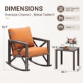 thumbnail image 6 of ELPOSUN Rocking Bistro Set, 3 Piece Outdoor Patio Furniture Set with 2 Rockers and 1 Metal Coffee Table, Rattan Conversation Sets with Thick Cushions for Backyard, Porch, Poolside (Orange), 6 of 7