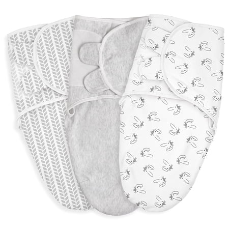 Gllquen Baby Organic Cotton Swaddle 3-Pack for 0-3 Months Newborn Infant Boys Girls Bunny Land