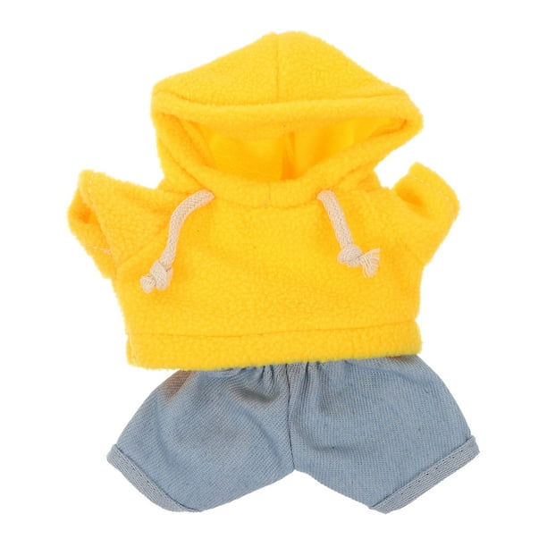 Conjunto de ropa para muñecos de peluche con sudadera con capucha y vaqueros. Conjuntos suaves y cómodos para peluches de 20 cm.