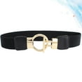 thumbnail image 6 of WAXIAYU Women' Elastic Stretch Belt with Golden Round Buckle (Black), 6 of 7