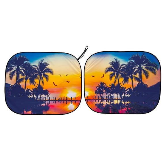 Auto Drive Super Jumbo Tropical Twist Sunshade 2 Counts 31.5" x 38"