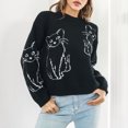 thumbnail image 2 of Suéter de cuello redondo para mujer, blusa de manga larga informal de punto a la moda Fridja  hjk1896, 2 of 8