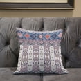 thumbnail image 5 of Amrita Sen Designs CAPL833FSDS-ZP-18x18 18 x 18 in. Taj Garden Columns Duo Suede Zippered Pillow with Insert - Beige, Blue & Red, 5 of 5