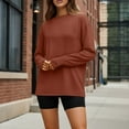 thumbnail image 5 of SUNBS T Shirts for Women Oversized Long Sleeve Basic Crewneck Tee Fall Winter Casual Blouses, Sizes S-3XL, 5 of 9
