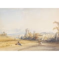 thumbnail image 2 of William Callow 18x14 Black Ornate Wood Framed Double Matted Museum Art Print Titled - Montpellier, South of France (C.1812-1908), 2 of 5