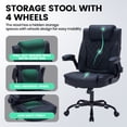 thumbnail image 3 of COZONY PU Leather Office Chair with Flip-Up Armrests, Ergonomic High Back Executive Desk Chair, 360° Swivel for Home Office, Gaming,Black, 3 of 8