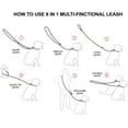 thumbnail image 5 of Black 6 Way European Multifunctional Leather Dog Leash, Adjustable Schutzhund Lead 49"-94" Long, 3/4" Wide (18 mm), 5 of 6