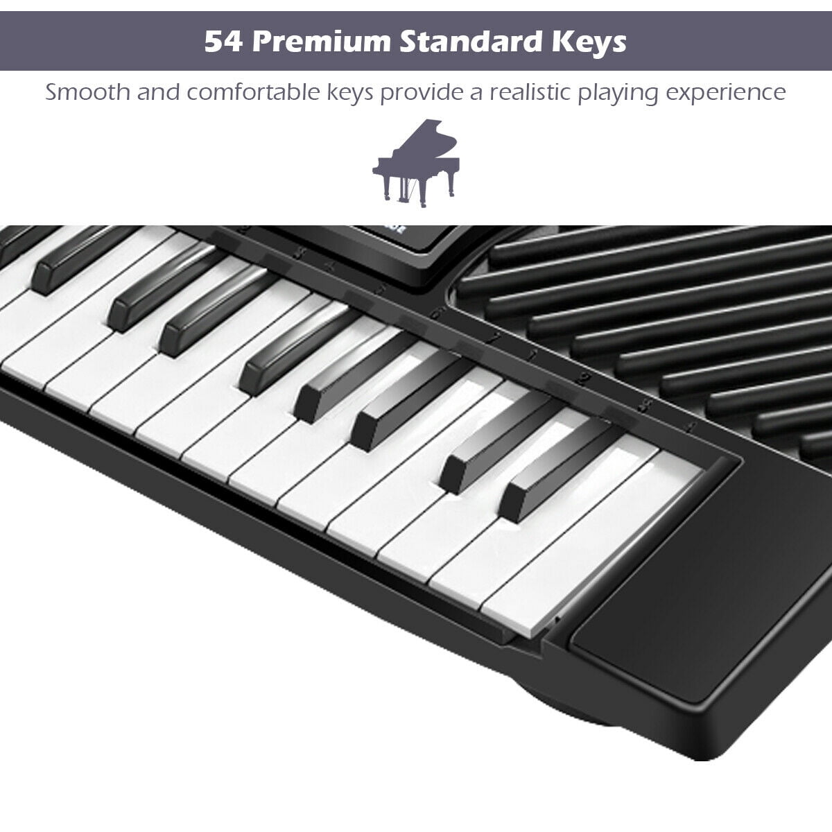 Costway 54 Keys  Electronic Music Keyboard Kid Piano Organ W/Mic & Adapter
