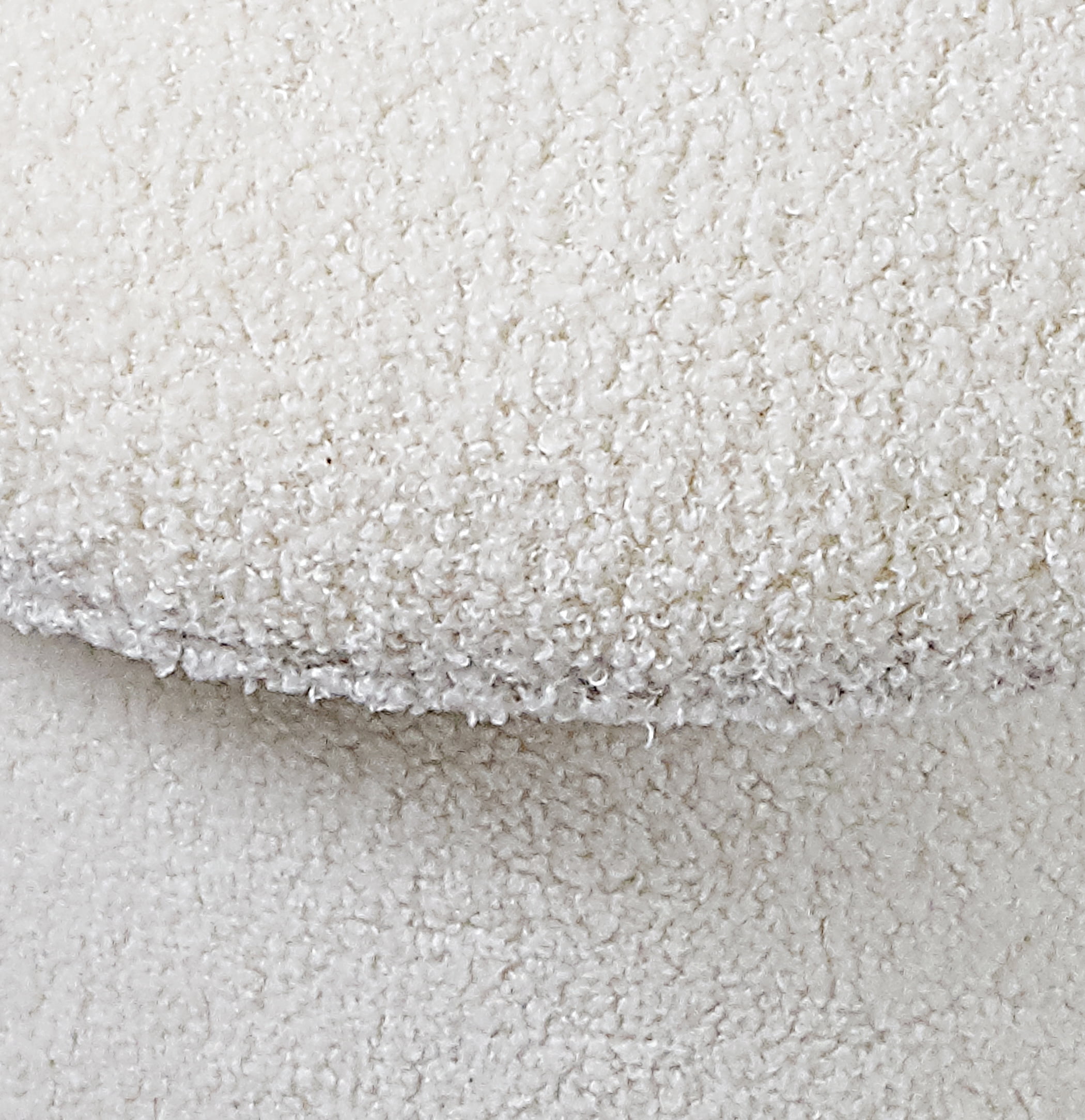 Mainstays Boucle Mushroom Upholstered Storage Ottoman, Cream