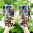thumbnail image 4 of Merry Christmas and Happy New Year Santa Manx Holiday Xmas Winter 30oz Stainless Steel Tumbler Insulated Cup with Lid Cat Lover Kitten Owner Gifts - 00024, 4 of 5