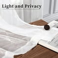 thumbnail image 5 of Linen Sheer Curtains for Living Room, Voile Window Curtain Panels Semi Sheer Geometric Window Treatment Curtains Farmhouse Sheer Curtains for Bedroom Office Home, 52" W x 63" L White, 5 of 9