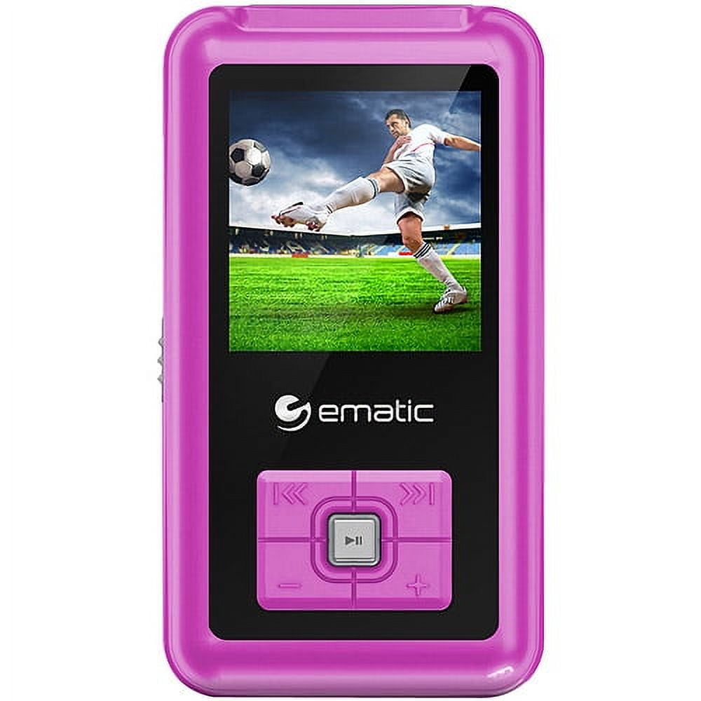 Ematic 1.8" 8GB MP3/Video Player with Voice Recorder and Radio MP3, Pink