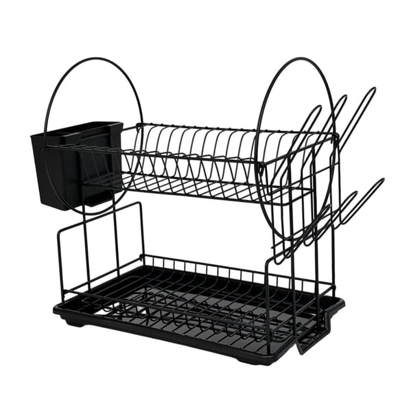Escurreplatos versátil de 2 niveles para encimeras de cocina y apartamentos. Grande