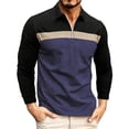 thumbnail image 2 of Ceisia Men Color Block Long Sleeve Zipper Casual Daily Outdoor Versatile Gift Fashion Athletic Top, 2 of 9