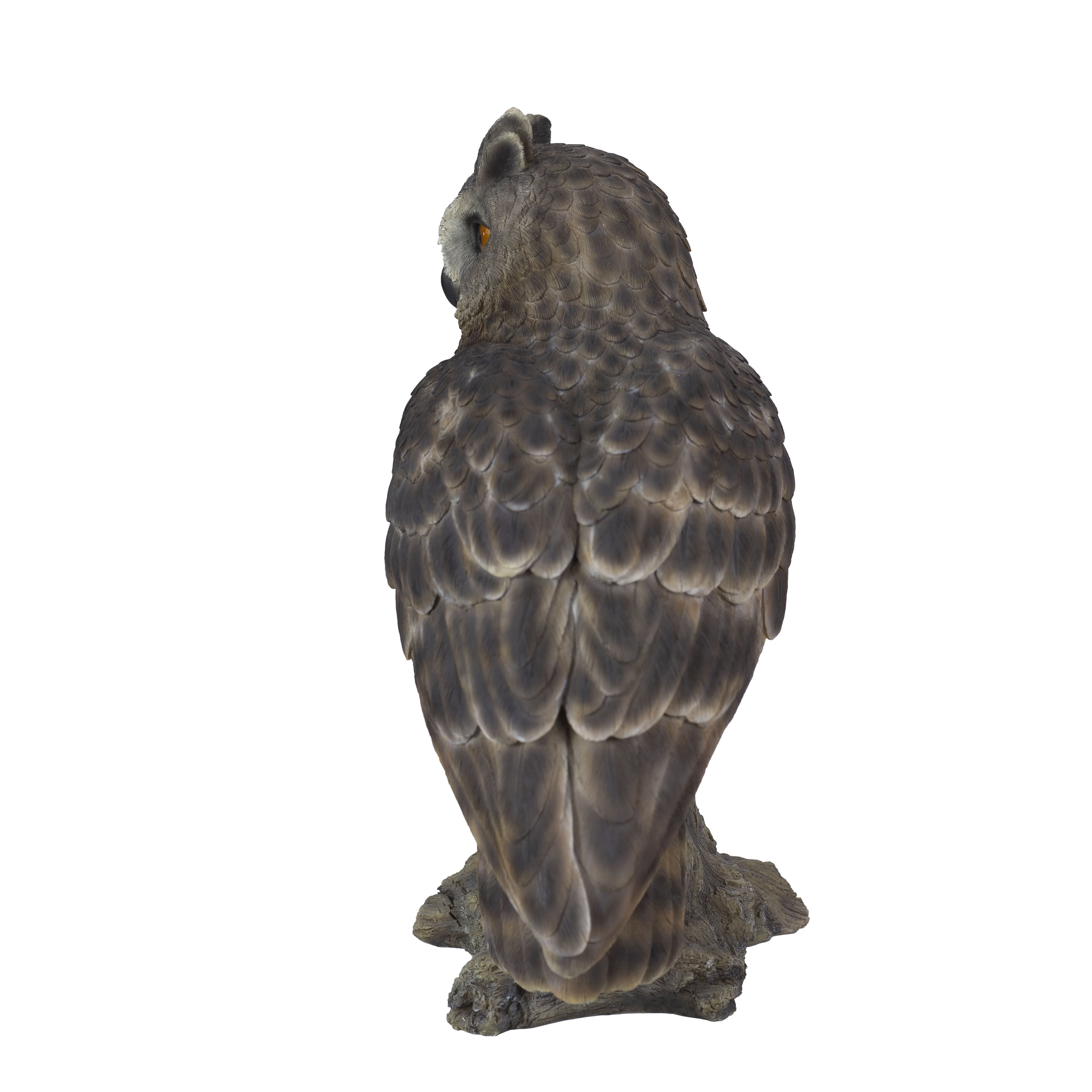 SOREAL Brown Long Eared Owl on branch | Handcrafted Decorative Bird Statue for Home & Garden | Premium Polyresin, Weather-Resistant Indoor/Outdoor Decor