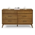 MidCentury Six Drawer Dresser Castanho Finish