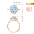 thumbnail image 4 of ANGARA Natural Oval 2.2 ct Aquamarine Ring with Floral Diamond Halo in 14K Rose Gold for Women (Size-10x8mm) | March Birthstone, Anniversary, Jewelry Gift for Women | Natural Aquamarine Ring, 4 of 9