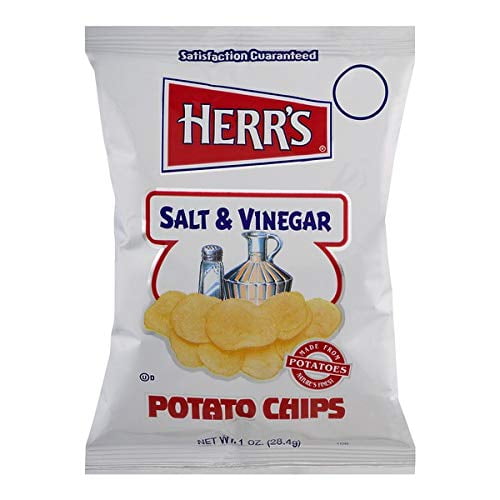 Herr's Salt & Vinegar Potato Chips 1 oz (pack of 42 bags)