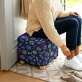 thumbnail image 5 of SCRAWLGOD Paws Bone Heart Print Navy Blue Stretch Ottoman Cover Square Ottoman Cover Slipcover Soft Footrest Stool Covers, Removable Anti-Slip Footstool Protector Covers for Living Room, 5 of 7