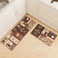 thumbnail image 2 of Anti Fatigue Comfort Kitchen Standing Desk Mat Decorative Ergonomic Floor Pad Kitchen Rug Waterproof Stain Resistance Non Slip Kitchen Set, 17.3''x27.6''+17.3''x47.2'', Cafe Design, 2 of 6