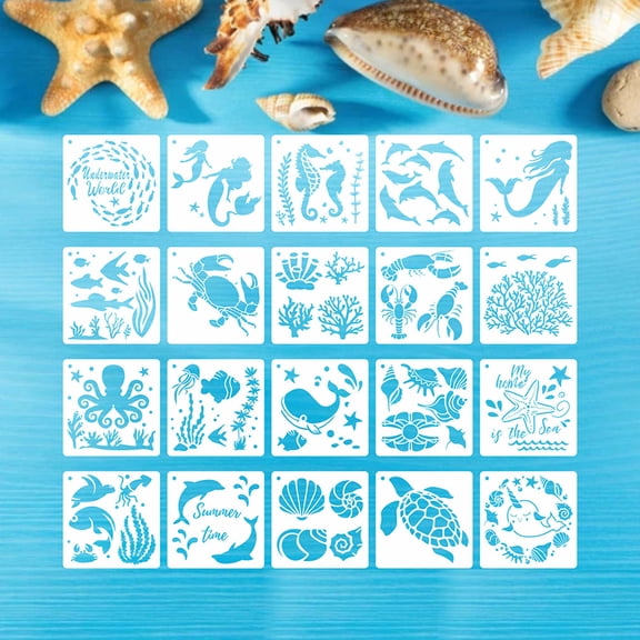 Sea Animal Stencils Art Drawing Stencils Painting Templates for DIY Drawing Graffiti Scrapbooking Cake Decoration
