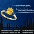 thumbnail image 2 of Gem Stone King 18K Yellow Gold Plated Silver Yellow Citrine and Blue Created Sapphire Engagement Ring for Women | 2.00 Cttw | Oval 9X7MM | Gemstone November Birthstone | Size 9, 2 of 6