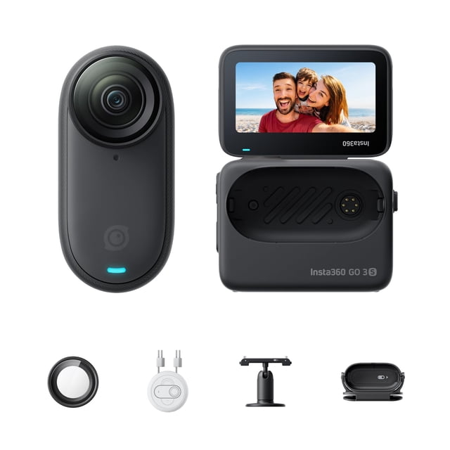 Cámara de vlogs Insta360 GO 3S 4K de 64 GB con batería de 140 minutos, color negro