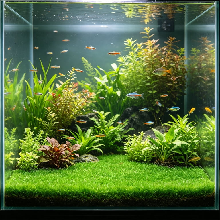 SLYNSHome Aquarium Grass Artificial Plastic Lawn 15.7x23.6 inch