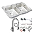 thumbnail image 1 of Fregadero Tarja Tina Doble Acero Inox 84x48 Con Kit Premium, 1 of 3