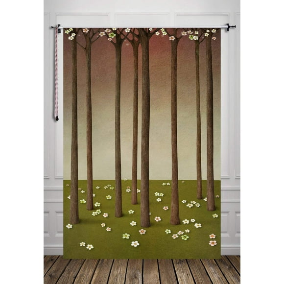 BSDHOME Polyester 5x7ft Trees Backdrop Photography Backdrop Photo Backdrop Studio Background