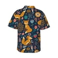 thumbnail image 3 of Fotbe Colorful Fox Hawaiian Shirt for Men Unisex Summer Beach Casual Short Sleeve Cotton Linen Button Down Shirts-Large, 3 of 9