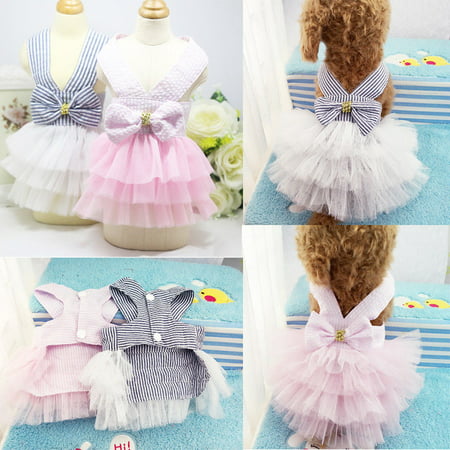 Dots Heart Princess TUTU Dress Skirt Cat Puppy Small Girl dog Clothes XS-XXL
