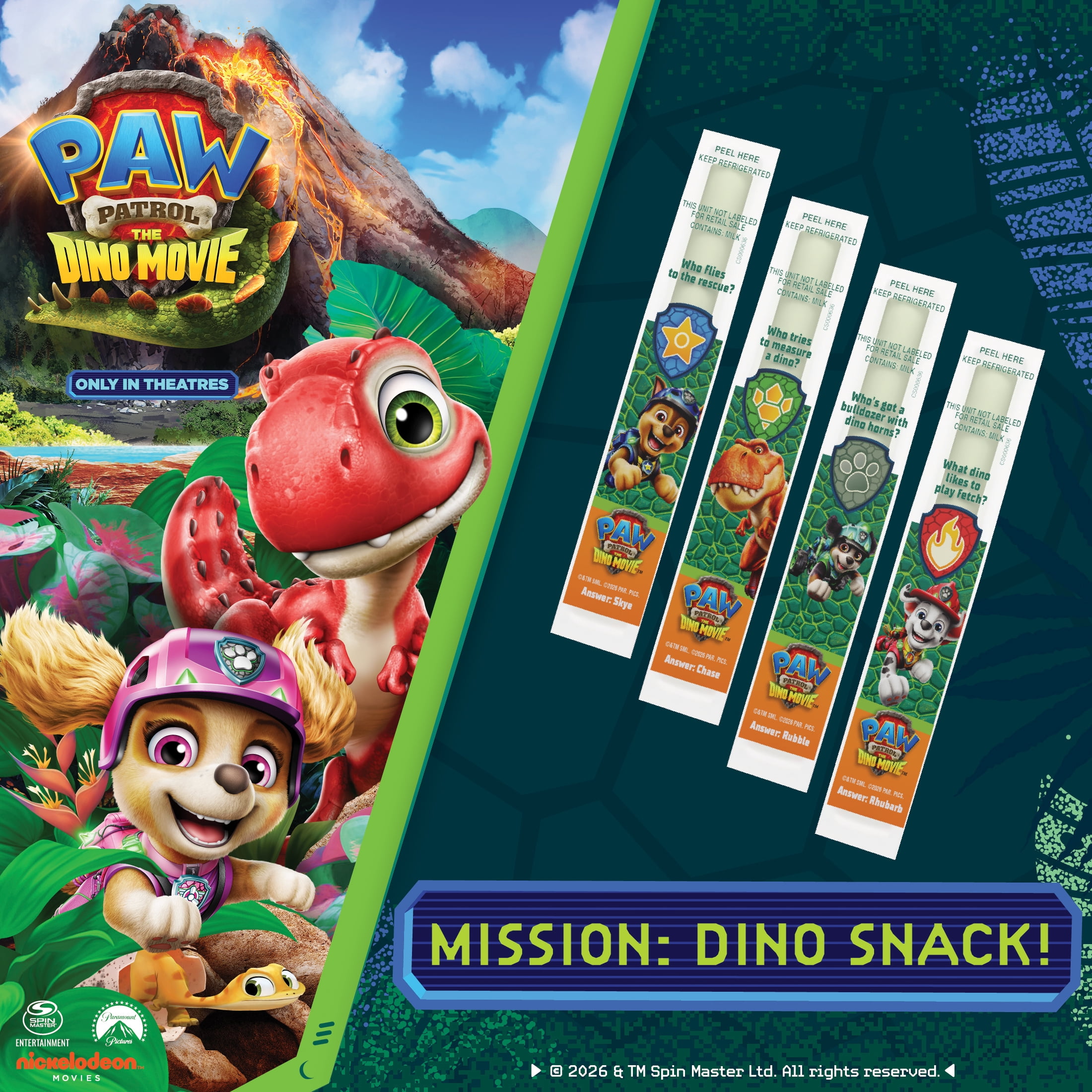 Nickelodeon PAW Patrol Part‑Skim Mozzarella String Cheese Snack, Plastic Bag, 10 oz, 12 Sticks