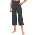 thumbnail image 6 of Pants for Women Wide Leg Yoga High Waist Capris Pants Loose Fitting Soft Sweatpants with Pockets, 6 of 10