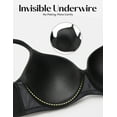 thumbnail image 5 of Deyllo Women's Full Coverage Push Up Seamless T-Shirt Bras Plus Size Padded Wired Support Bra,Black 38D, 5 of 8