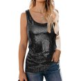 thumbnail image 1 of DYMADE Womens Round Neck Sleeveless Sequins Summer Vest Tank Top, 1 of 2