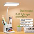 thumbnail image 2 of Lámpara de escritorio blanca, lámpara de escritorio LED de cuello de cisne para niños - Luces de escritorio para portalápices de oficina en casa - Lámpara de lectura para estudio de dormitor, 2 of 5