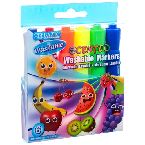 New 377309 Markers Washable Scented 6 Clrs 24 Pack School Supplies 