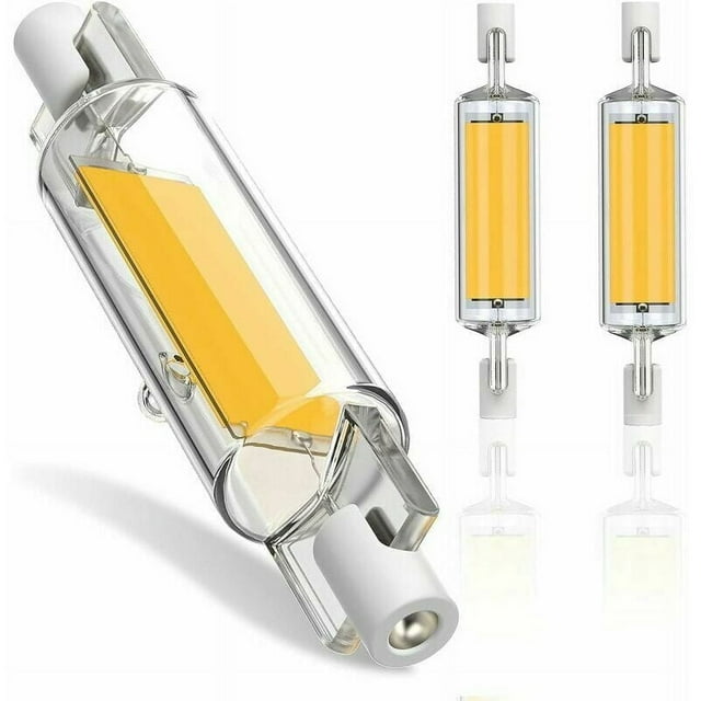 Bombilla LED R7S de color blanco cálido, reemplazo de halógeno de 10 W no regulable con diseño ecológico y tecnología de ahorro de energía para espacios domésticos y comerciales, 78 mm de doble
