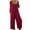 #03 Wine, variant on Women's Jumpsuits & Playsuits Elegant Romper Ladies Pleated Loose Dungarees with Pocket Wide Leg Graffic Overalls Baggy Pants Summer Long Sleeve Playsuit for Party Holiday