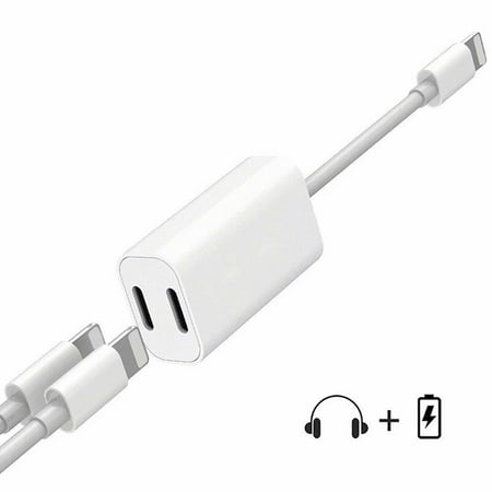 Headphone Adapter Compatible iPhone X/Xs/XR/7/7 Plus/8/8 Plus,2 in 1 Headphone Jack Audio Charger