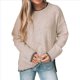 thumbnail image 1 of Suéter de Cuello Redondo para Mujer, Larga, Tejido con Abertura Lateral, Otoño-Invierno 2025. Caqui L, 1 of 8