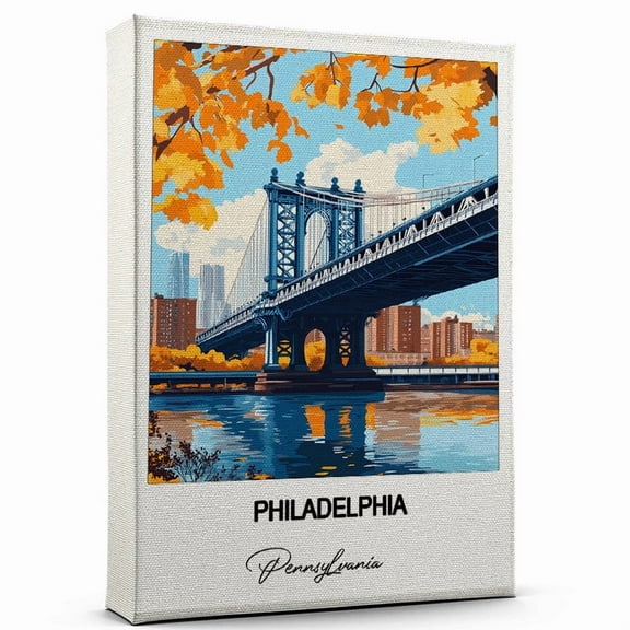 Philadelphia Canvas Wall Art – Travel-Inspired Home Decor Featuring Pennsylvania Art Canvas – Unique Gift for Travel Canvas – Ready to Hang