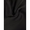 thumbnail image 3 of Black Satin Asymmetric One-Shoulder Ruched Waist Midi Dress For Women, 3 of 6