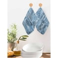 thumbnail image 2 of Blue Abstract Kitchen Dish Towels for Drying Dishes Set of 4, Vintage Geometric Gradient Oil Painting Simple Waffle Weave Microfiber Hand Tea Bathroom Towels Quick Dry & Absorbent Towel 12x12, 2 of 7