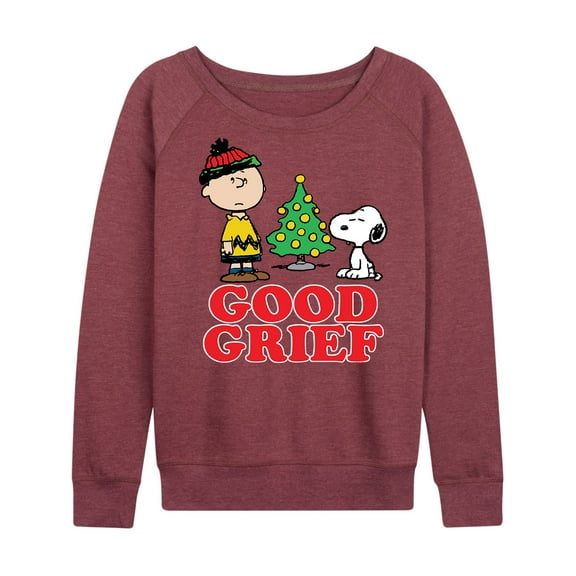 Peanuts - Holiday Good Grief - Women's Lightweight French Terry Long Sleeve Shirt